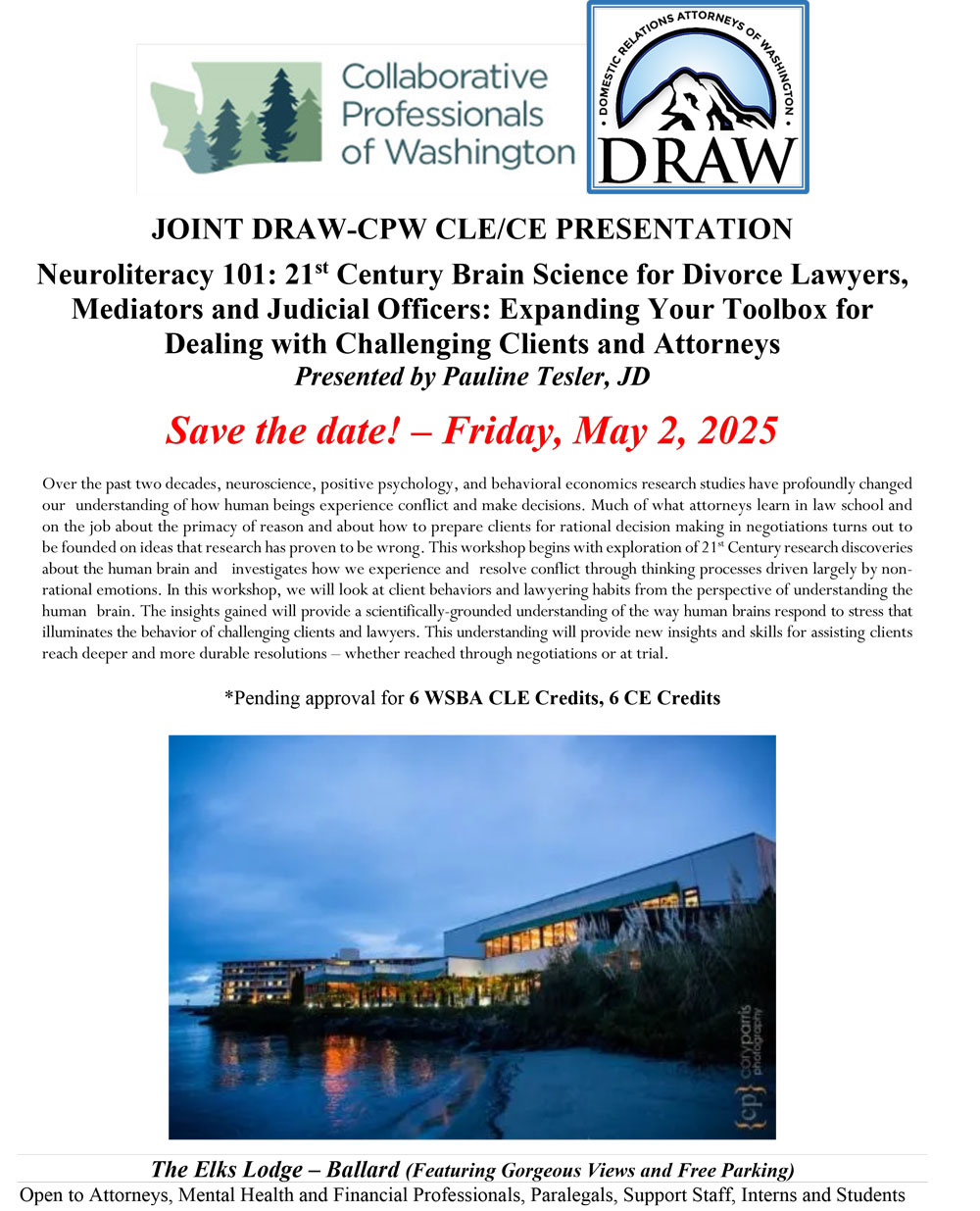 Joint DRAW-CPW CLE/CE Presentation